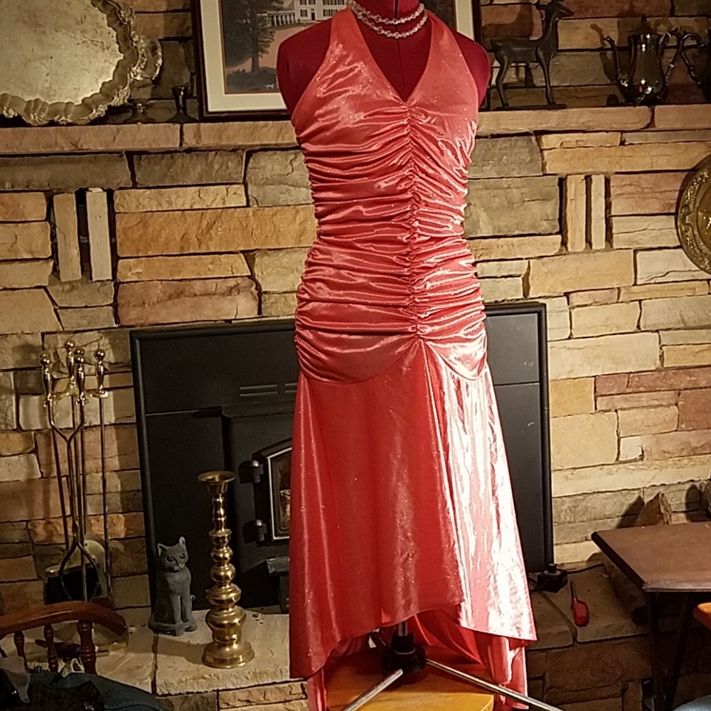 Old Style Hollywood Glamour Ruched Mermaid Prom Formal Stretchy DRESS GOWN